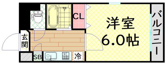 コートエクシブII(1K/2階)の間取り写真