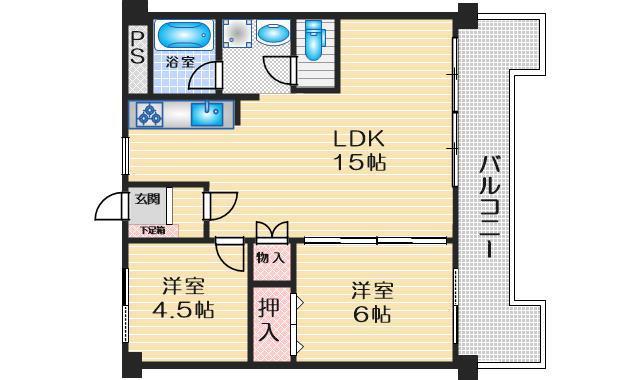 クローバー・メゾン千里山(2LDK/4階)の間取り写真