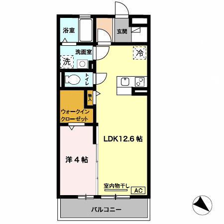 オブ・ヴィラージュ(1LDK/3階)の間取り写真