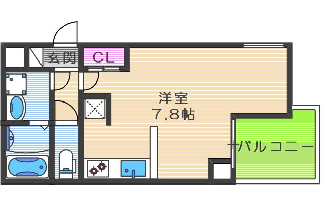 UMEDA ISLAND RESIDENCE(ワンルーム/5階)の間取り写真