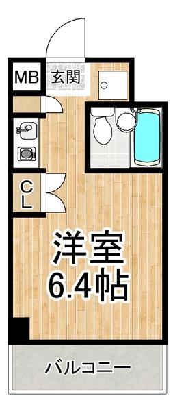 デリード塚本(ワンルーム/6階)の間取り写真