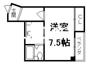 ハウスアルファ(1K/3階)の間取り写真