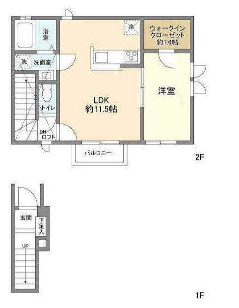 RIZERA DOR(1LDK/2階)の間取り写真