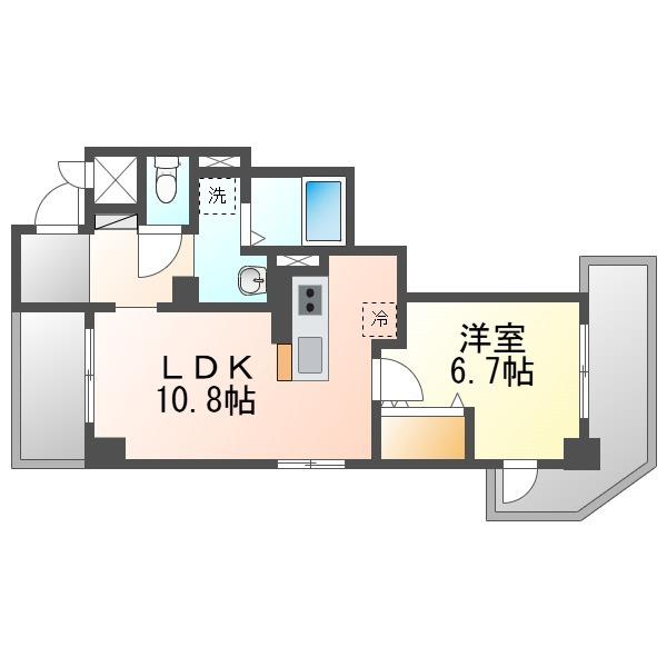 CILIEGIO桜坂(1LDK/6階)の間取り写真