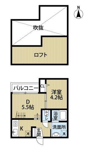 BLISS横手(ワンルーム/2階)の間取り写真