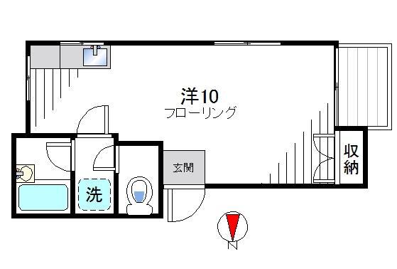 ハイツ室作(ワンルーム/2階)の間取り写真