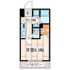サンボナール(1K/1階)の間取り写真