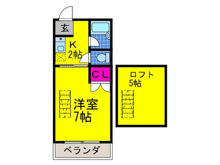 オーツ駒川(1K/5階)の間取り写真