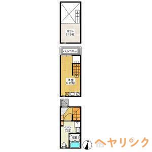 アースクエイク桜ヶ丘北棟(ワンルーム/1階)の間取り写真