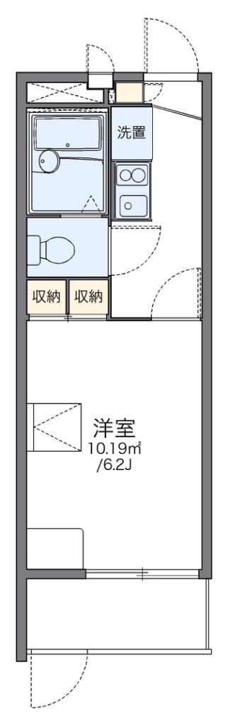 レオパレスM.S.MI(1K/1階)の間取り写真