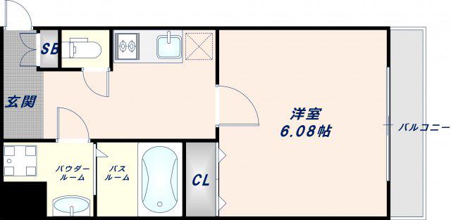 CP深江橋(1K/2階)の間取り写真