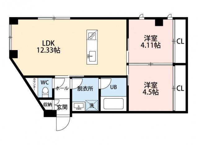 リベルタ鳥栖駅前(2LDK/1階)の間取り写真