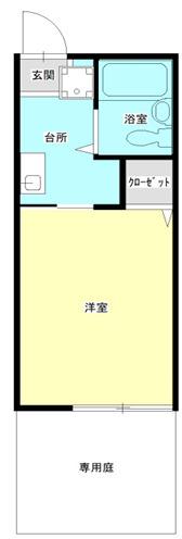 グローバルハイツ(1K/1階)の間取り写真
