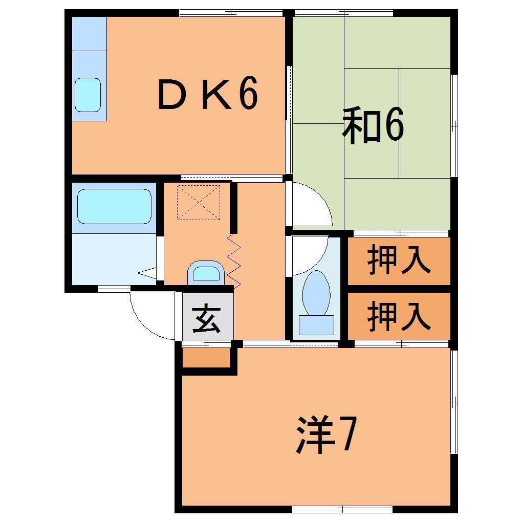 サンハイツ佐藤(2DK/1階)の間取り写真