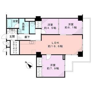 パルステージ関屋II(3LDK/6階)の間取り写真
