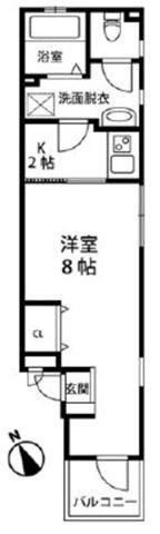 エムグランデ(1K/2階)の間取り写真