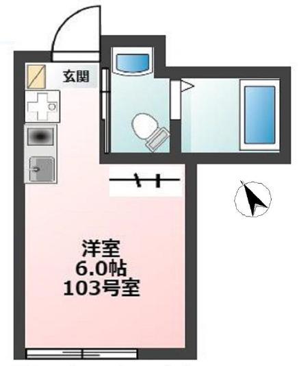 ルラシオン沼袋(ワンルーム/1階)の間取り写真