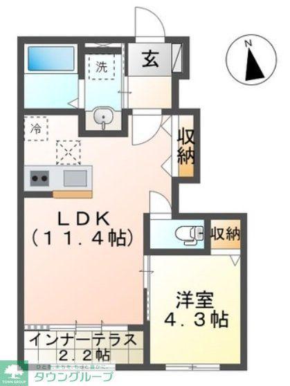 CHATEAU・ARV(1LDK/1階)の間取り写真