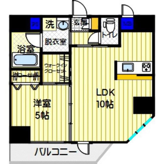 セントラル六本松(1LDK/5階)の間取り写真