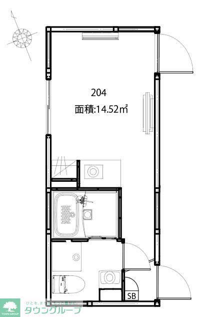 アンドレジデンス大山東町(ワンルーム/2階)の間取り写真