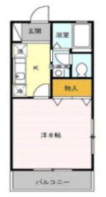 ボワフルールA(1K/2階)の間取り写真