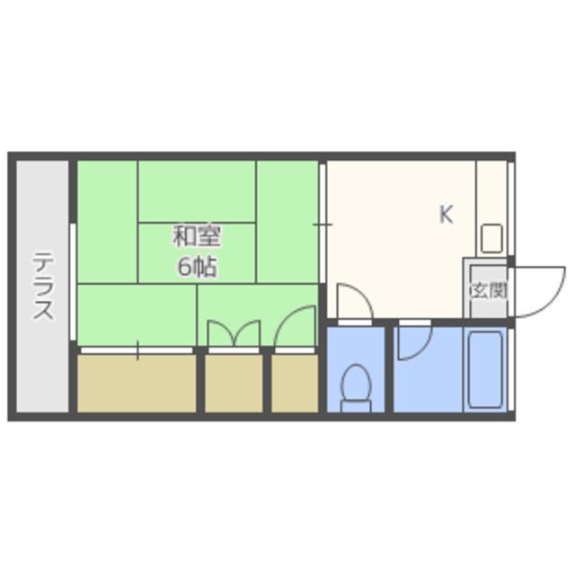 第2コーポ和(1DK/2階)の間取り写真