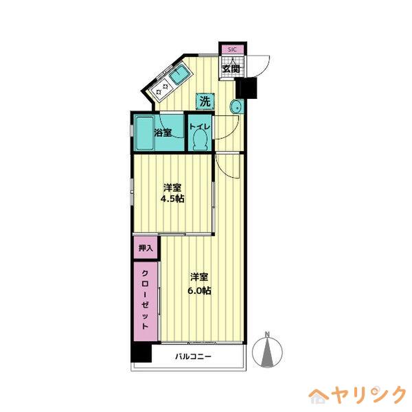 シーズンコート東大曽根(2K/3階)の間取り写真