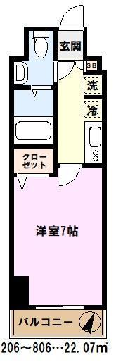アルファコート西川口26(1K/3階)の間取り写真
