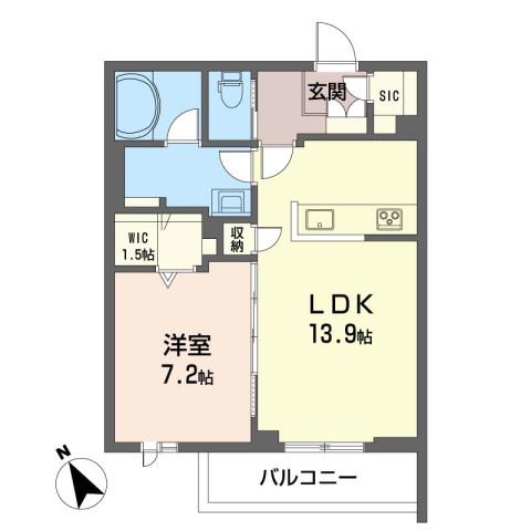 クレイル ヴェリテ(1LDK/1階)の間取り写真