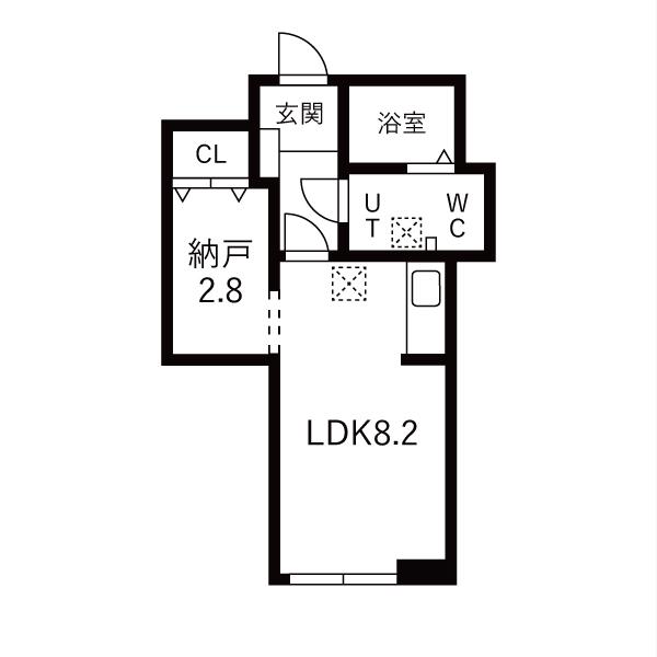 メリディアン多賀城南宮 壱番館(1LDK/1階)の間取り写真