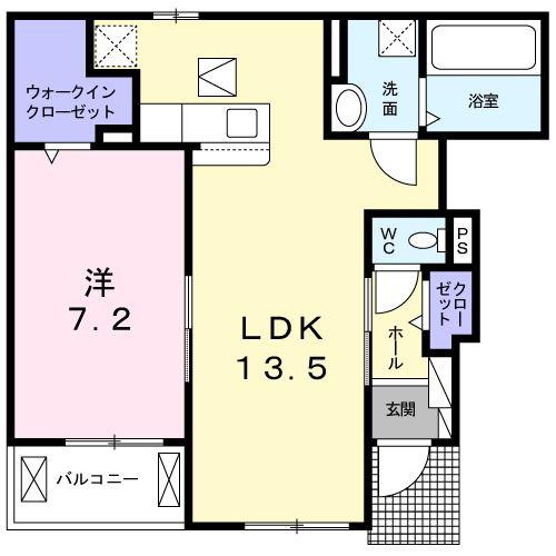 ＪＲ山陽本線 安芸中野駅 徒歩27分 2階建 築6年(1LDK/1階)の間取り写真