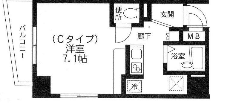 三和第一ビル(ワンルーム/4階)の間取り写真