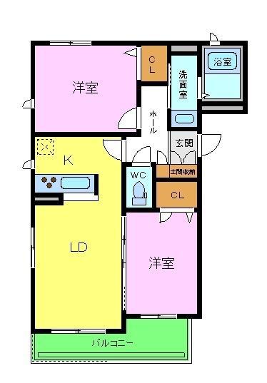 シエルクレール(1SLDK/1階)の間取り写真
