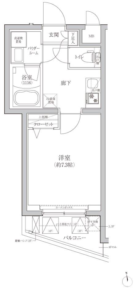 RELUXIA三宿池尻 リルシア三宿池尻(1K/2階)の間取り写真