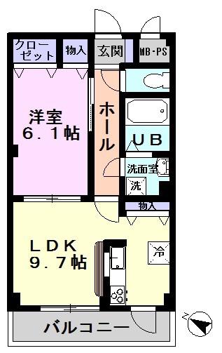 ARTEIII南流山(1LDK/3階)の間取り写真