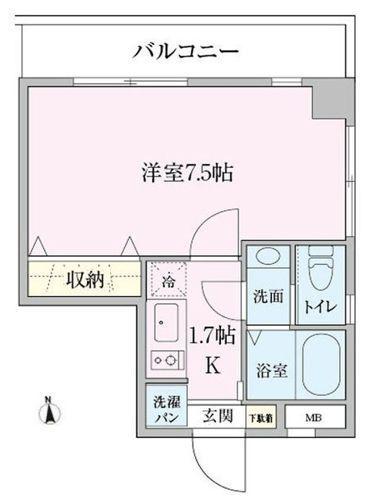 リンクフィールド中野(1K/2階)の間取り写真