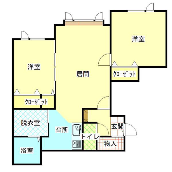 ショコラ(2LDK/1階)の間取り写真