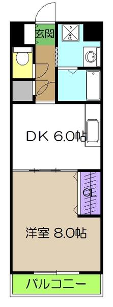 プルミエール(1DK/6階)の間取り写真
