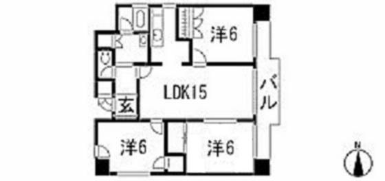 リオプラザ上幟(3LDK/9階)の間取り写真