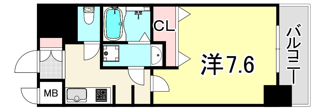 エクセルコート昭和通 -BRIGHT PLACEー(1K/2階)の間取り写真