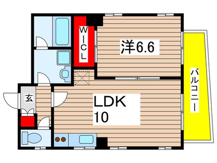フェリークス院内(1LDK/3階)の間取り写真
