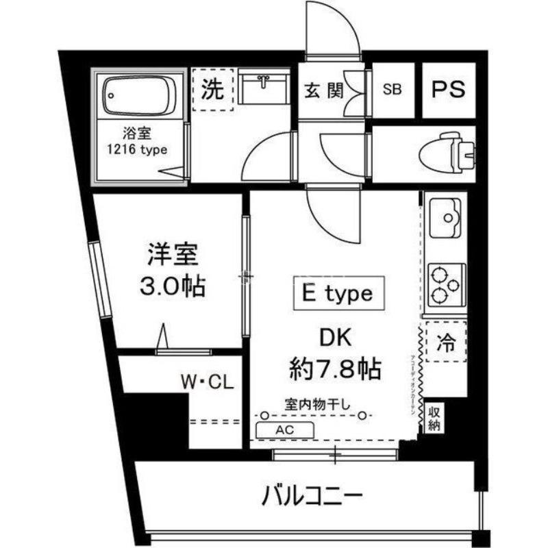 MILEBEL CHITOSEDAI(1DK/4階)の間取り写真