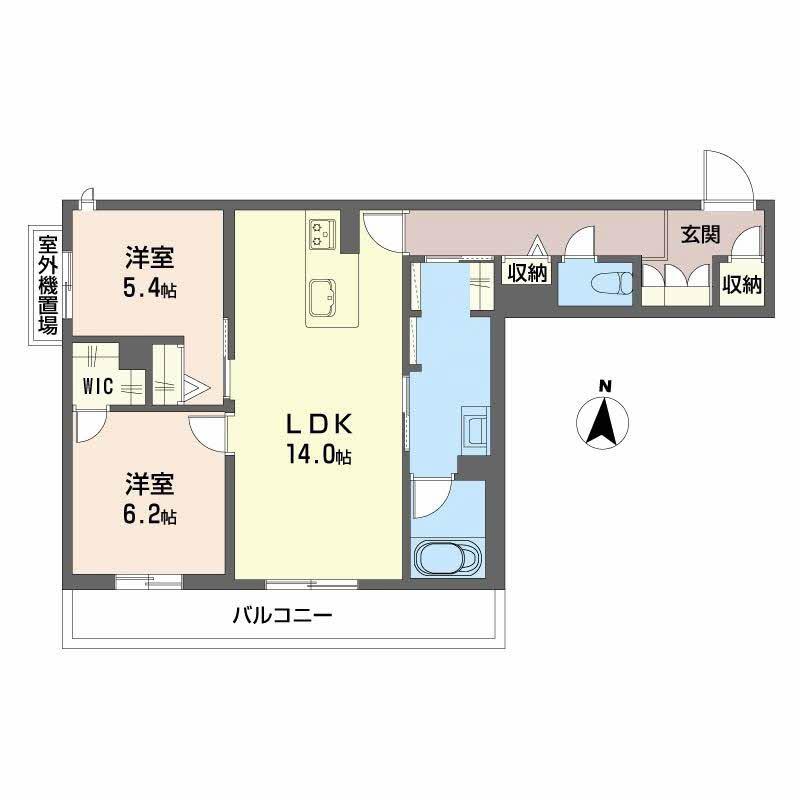和の杜 江坂(2LDK/2階)の間取り写真