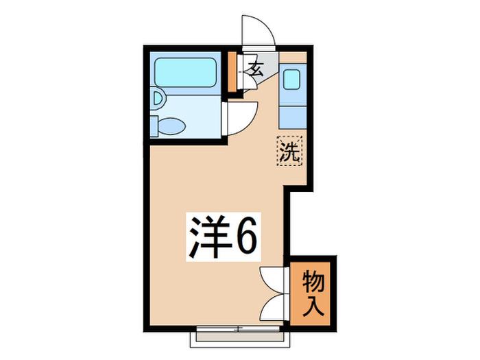 イーストハウス(ワンルーム/2階)の間取り写真