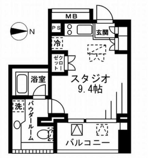 プライムアーバン四谷外苑東(ワンルーム/7階)の間取り写真