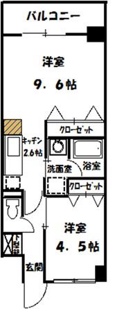 URBANHILL MUKAIYAMA(1LDK/4階)の間取り写真