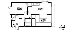 クレール絹の台(2LDK/1階)の間取り写真