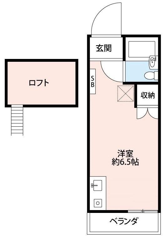 サンライズ(ワンルーム/2階)の間取り写真