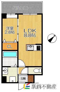 アルティザ平尾(1LDK/7階)の間取り写真