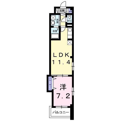 メゾン中田出井(1LDK/2階)の間取り写真